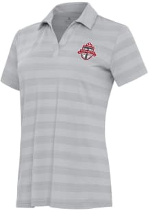 Antigua Toronto FC Womens Grey Tunnel Short Sleeve Polo Shirt