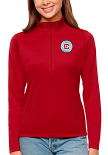 Antigua Chicago Fire Womens Red Tribute 1/4 Zip Pullover
