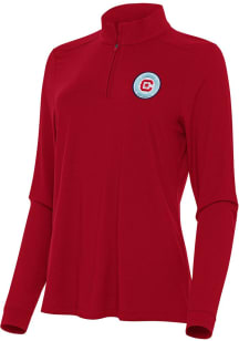 Antigua Chicago Fire Womens Red Intent Qtr Zip