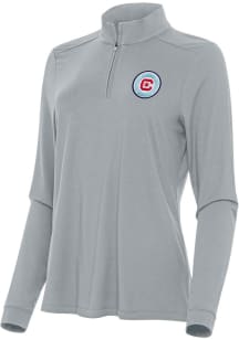 Antigua Chicago Fire Womens Grey Intent Qtr Zip