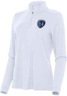 Antigua Sporting Kansas City Womens White Intent Qtr Zip