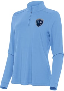 Antigua Sporting Kansas City Womens Blue Intent Qtr Zip