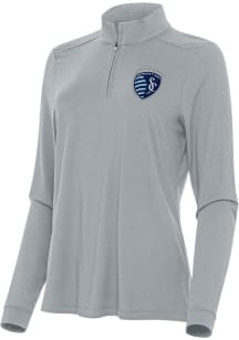 Antigua Sporting Kansas City Womens Grey Intent Qtr Zip