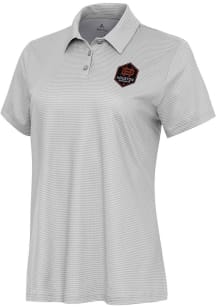 Antigua Houston Dynamo Womens White Rings Short Sleeve Polo Shirt