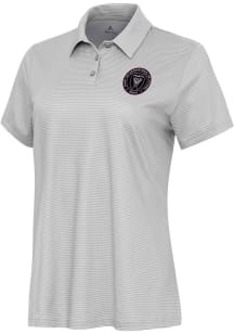 Antigua Inter Miami CF Womens White Rings Short Sleeve Polo Shirt