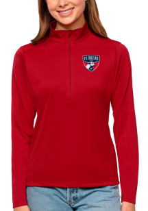 Antigua FC Womens Red Tribute 1/4 Zip Pullover