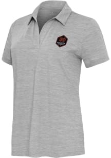 Antigua Houston Dynamo Womens Grey Layout Short Sleeve Polo Shirt