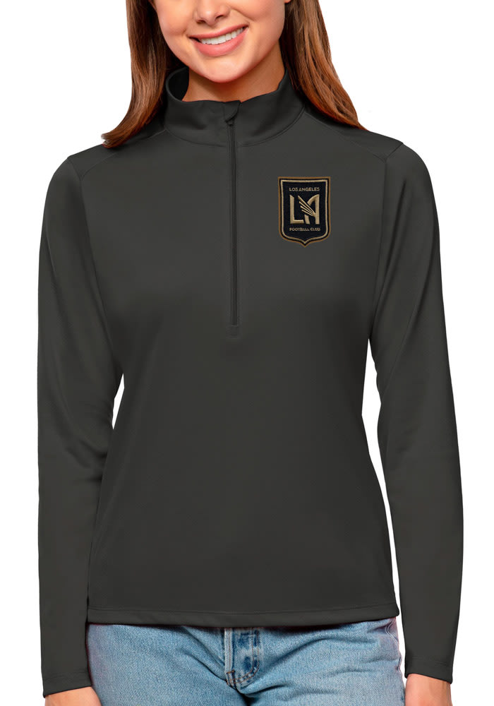 Antigua Los Angeles FC Womens Grey Tribute Long Sleeve Pullover