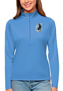 Antigua Minnesota United Football Club Womens Blue Tribute 1/4 Zip Pullover