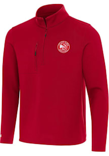Antigua Atlanta Hawks Mens Red Insider Long Sleeve Qtr Zip Pullover