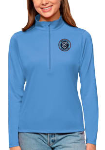 Antigua New York City FC Womens Blue Tribute 1/4 Zip Pullover