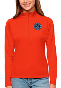 Antigua New York City FC Womens Orange Tribute 1/4 Zip Pullover