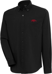 Antigua Arkansas Razorbacks Mens Black Flight Long Sleeve Dress Shirt