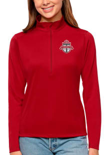Antigua Toronto Football Club Womens Red Tribute 1/4 Zip Pullover