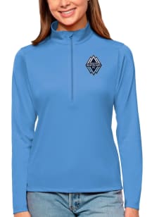 Antigua Vancouver Whitecaps FC Womens Blue Tribute 1/4 Zip Pullover