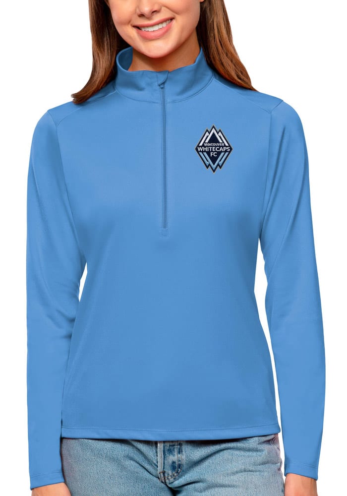 Antigua Vancouver Whitecaps FC Womens Blue Tribute Long Sleeve Pullover