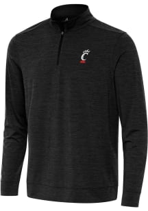 Mens Cincinnati Bearcats Black Antigua Bright Qtr Zip Pullover