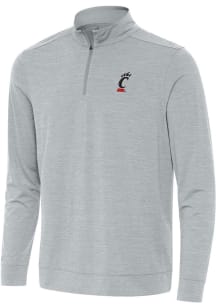 Mens Cincinnati Bearcats Grey Antigua Bright Qtr Zip Pullover