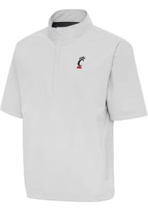 Antigua Cincinnati Bearcats Mens Grey Brisk Short Sleeve Jacket