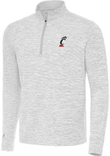 Mens Cincinnati Bearcats Grey Antigua Cause Qtr Zip Pullover