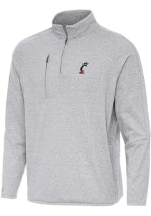 Mens Cincinnati Bearcats Grey Antigua Certain Qtr Zip Pullover