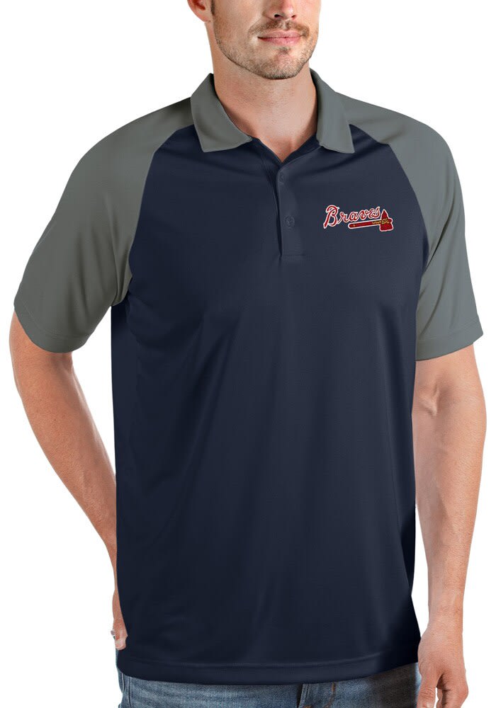 Antigua MLB Atlanta Braves Spark Short-Sleeve Polo Shirt