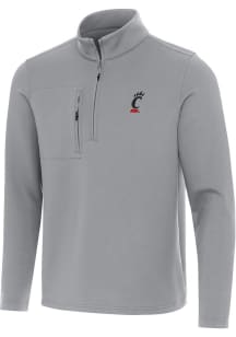 Mens Cincinnati Bearcats Grey Antigua Insider Qtr Zip Pullover