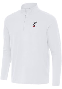 Mens Cincinnati Bearcats White Antigua Intent Qtr Zip Pullover