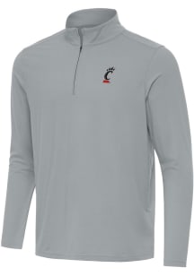 Mens Cincinnati Bearcats Grey Antigua Intent Qtr Zip Pullover