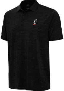 Mens Cincinnati Bearcats Black Antigua Layout Short Sleeve Polo Shirt