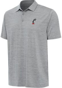 Mens Cincinnati Bearcats Grey Antigua Layout Short Sleeve Polo Shirt