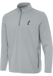 Mens Cincinnati Bearcats Grey Antigua Perilous Qtr Zip Pullover