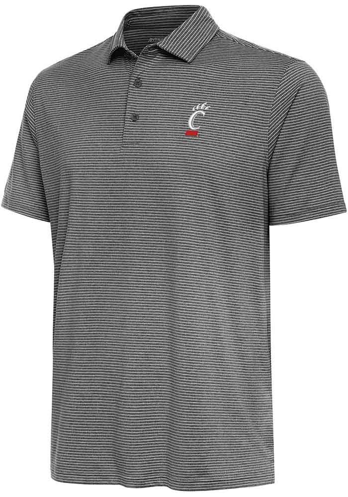 Antigua Cincinnati Bearcats Mens Black Scheme Short Sleeve Polo