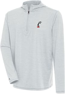 Antigua Cincinnati Bearcats Mens Grey Tidy Long Sleeve Qtr Zip Pullover