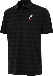 Mens Cincinnati Bearcats Black Antigua Tunnel Short Sleeve Polo Shirt