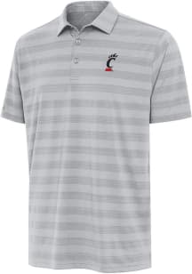 Mens Cincinnati Bearcats Grey Antigua Tunnel Short Sleeve Polo Shirt