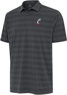 Mens Cincinnati Bearcats Grey Antigua Tunnel Short Sleeve Polo Shirt