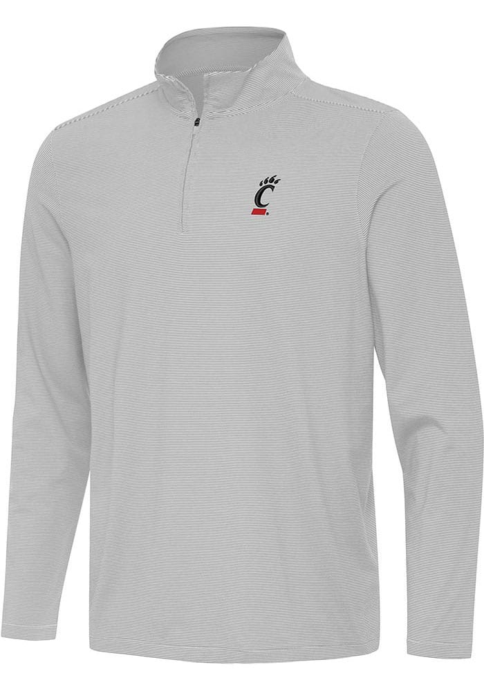 Antigua Cincinnati Bearcats Mens Grey Twine Long Sleeve 1/4 Zip Pullover