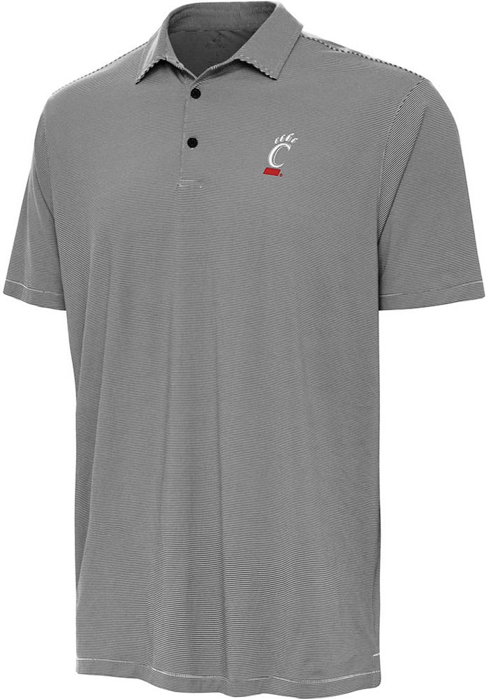 Antigua Cincinnati Bearcats Mens Black Twine Short Sleeve Polo