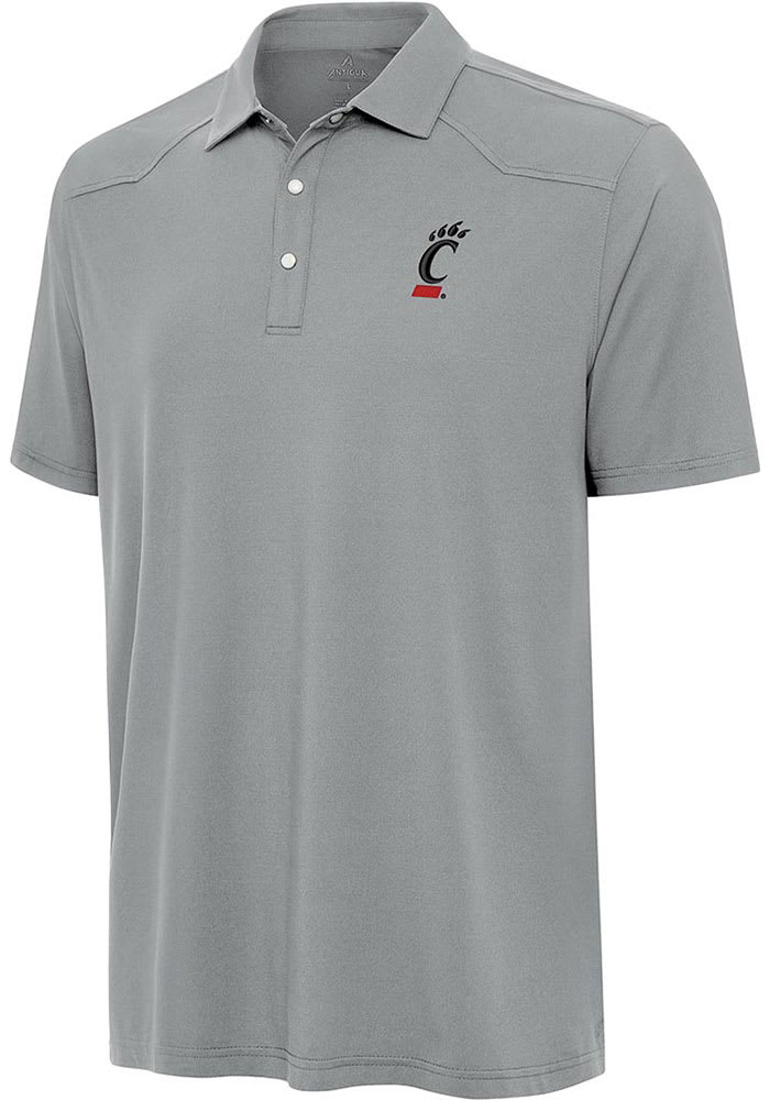 Antigua Cincinnati Bearcats Mens Grey Western Short Sleeve Polo