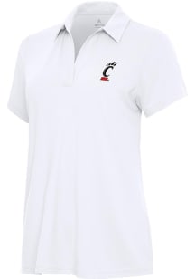 Womens Cincinnati Bearcats White Antigua Era Short Sleeve Polo Shirt