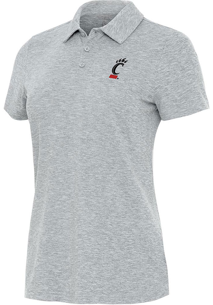 Antigua Cincinnati Bearcats Womens Grey Matter Short Sleeve Polo Shirt