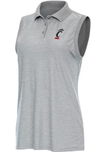 Womens Cincinnati Bearcats Grey Antigua Recap Polo Shirt