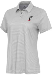 Womens Cincinnati Bearcats White Antigua Rings Short Sleeve Polo Shirt