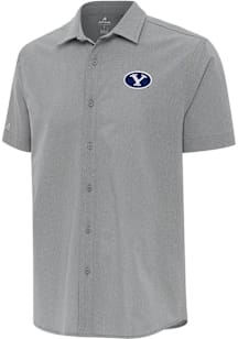 Antigua BYU Cougars Mens Grey Activate Short Sleeve Dress Shirt