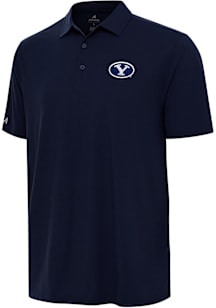 Antigua BYU Cougars Mens Navy Blue Era Short Sleeve Polo