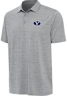 Antigua BYU Cougars Mens Grey Layout Short Sleeve Polo