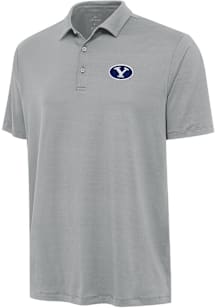Antigua BYU Cougars Mens Grey Reprocess Recycled Short Sleeve Polo