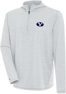 Antigua BYU Cougars Mens Grey Tidy Long Sleeve Qtr Zip Pullover