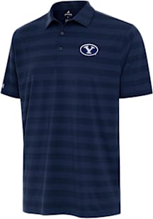 Antigua BYU Cougars Mens Navy Blue Tunnel Short Sleeve Polo